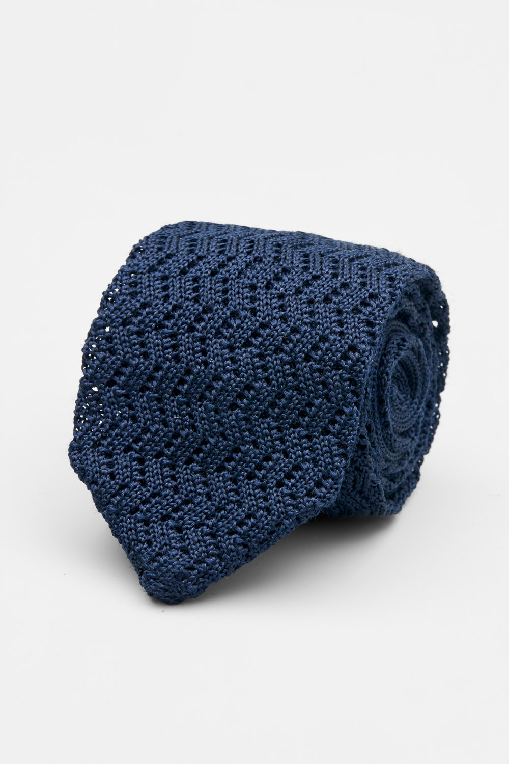 SST&C Navy Blue Silk Knitted Ties | 00362502053_0