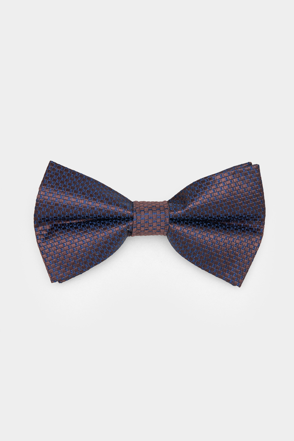 SST&C Brown Check Textured Silk Bowtie | 00402502012_0