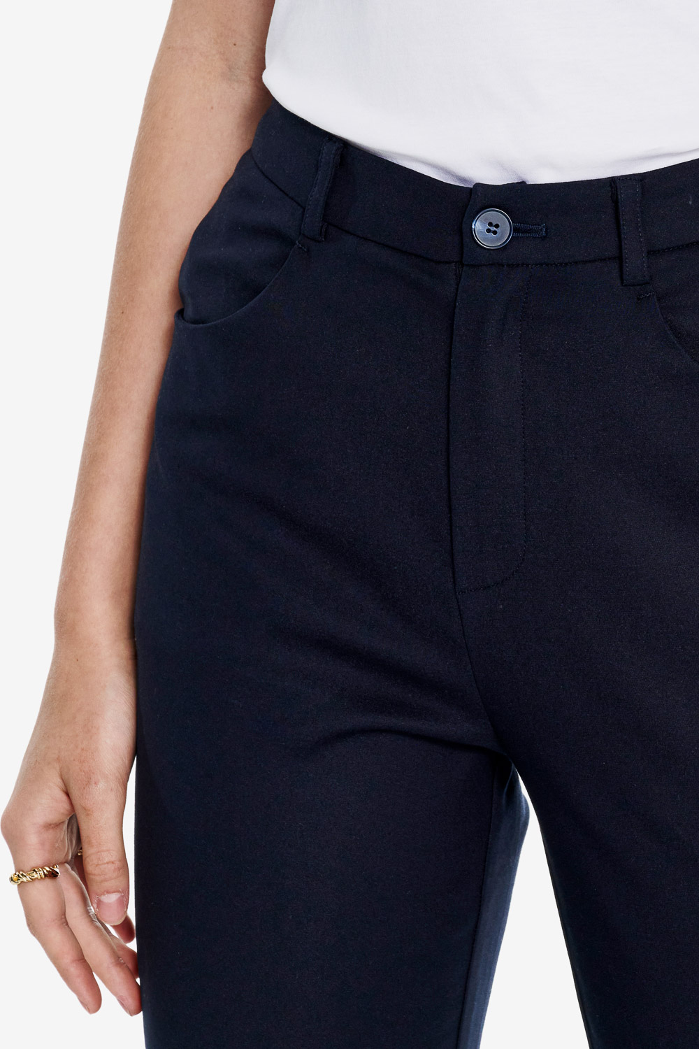 SST&C Navy blue mid-rise slim-fit casual Trousers | 01162502004_3