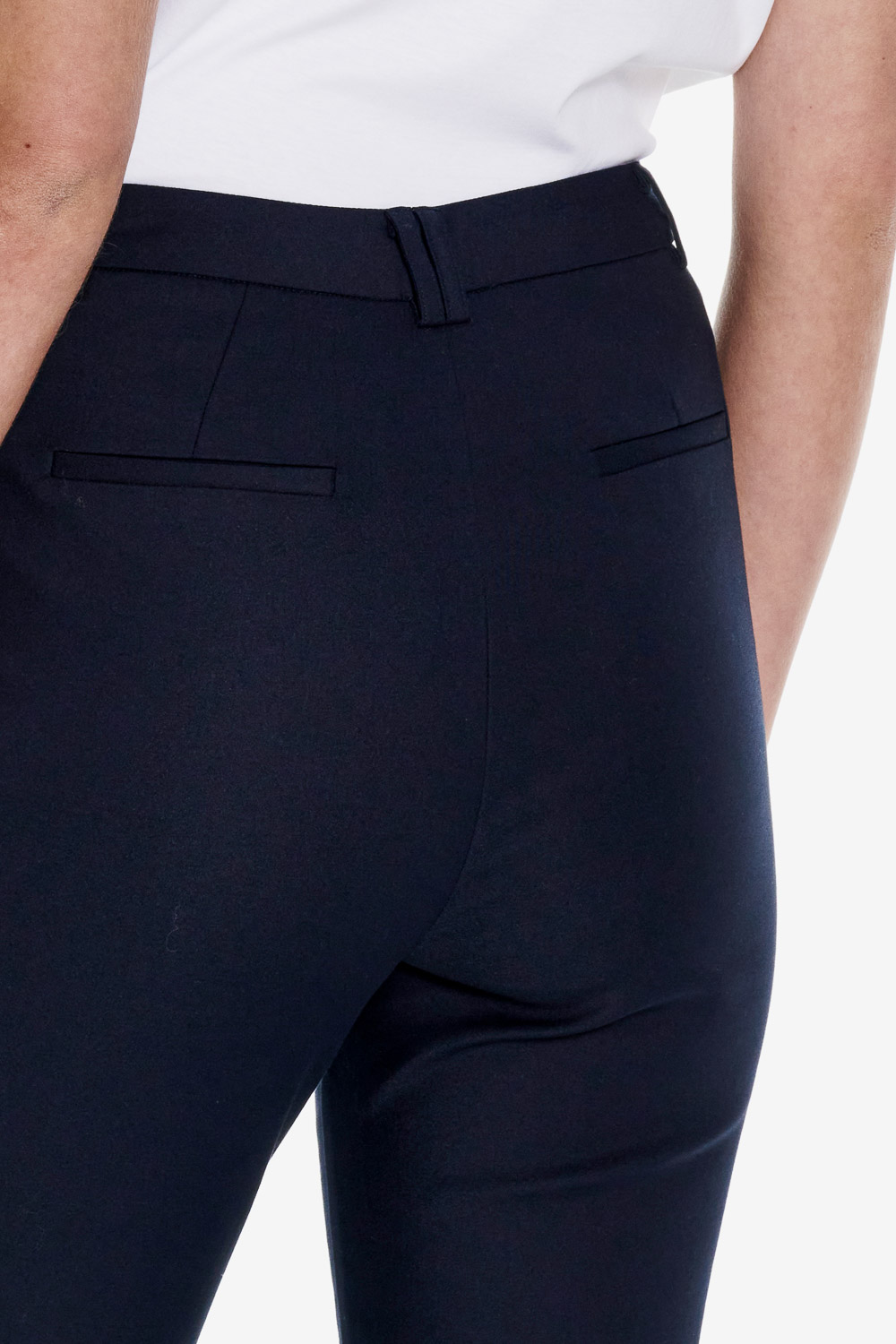SST&C Navy blue mid-rise slim-fit casual Trousers | 01162502004_4