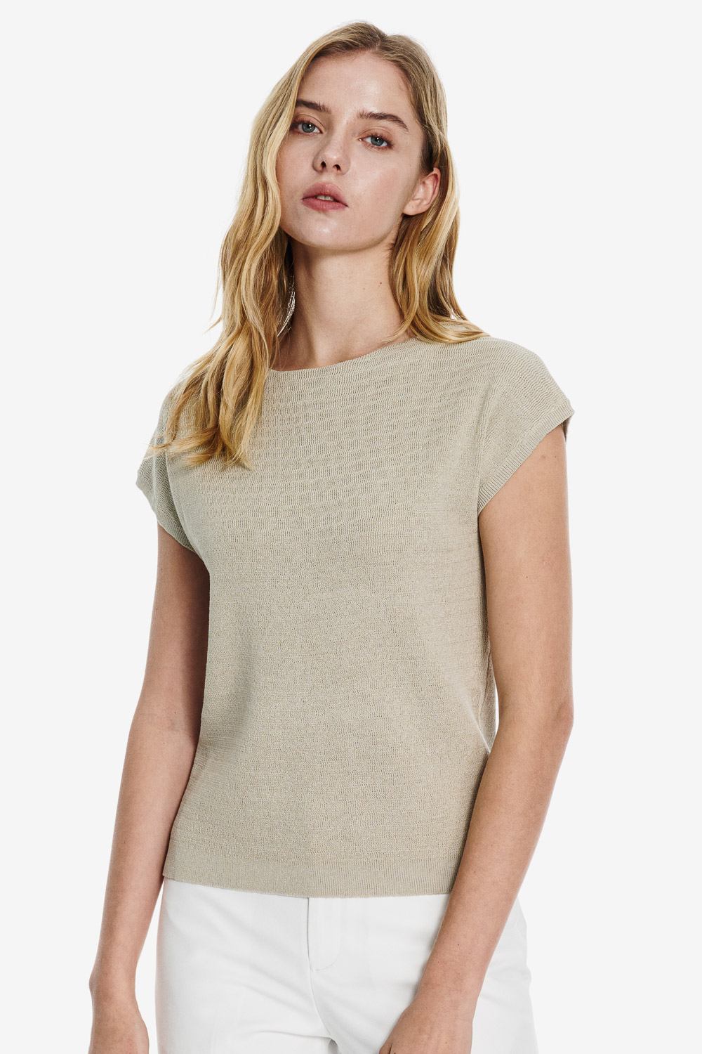 SST&C Icicle Wavy boat neck sleeveless Knit | 01192502001_0