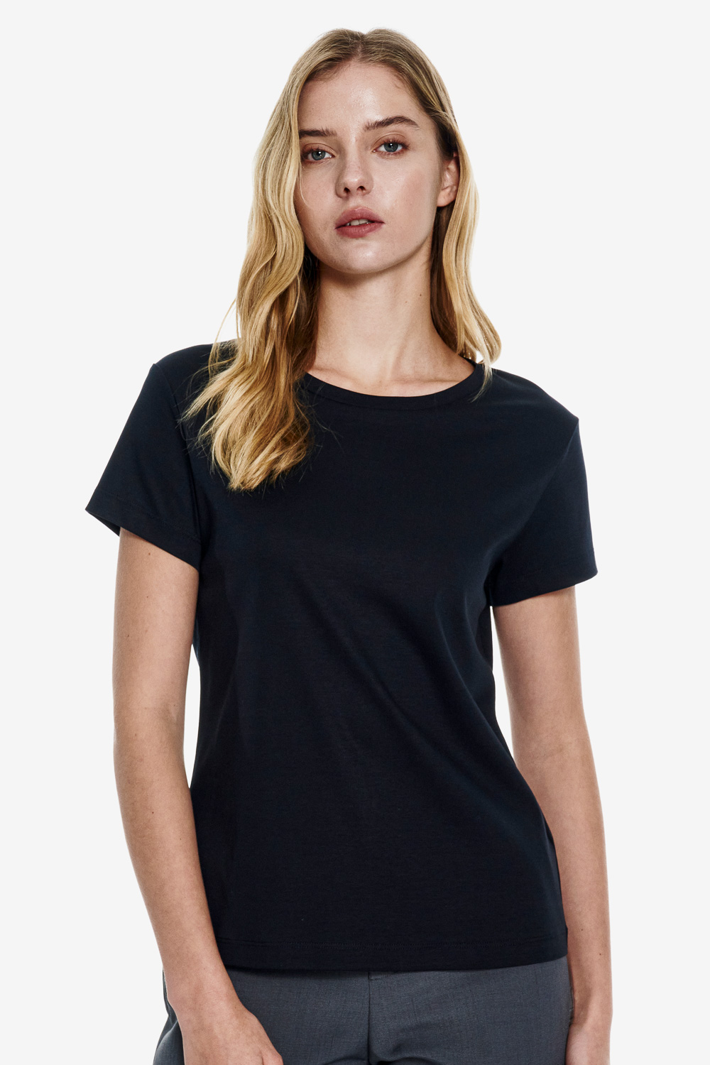 SST&C Midnight blue U-neck T-shirt | 01212502003_0