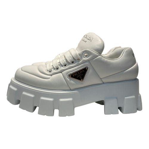 【微風南山店】PRADA/低筒運動休閒鞋/37/1E119N