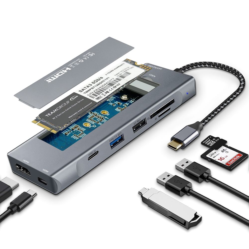【PowerRider】HB-P26 八合一 NVMe/SATA SSD 集線器_0