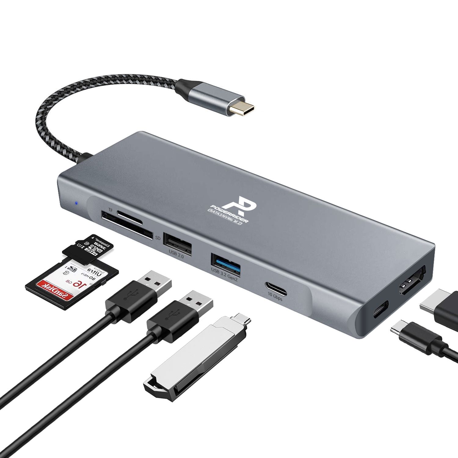 【PowerRider】HB-P26 八合一 NVMe/SATA SSD 集線器_1