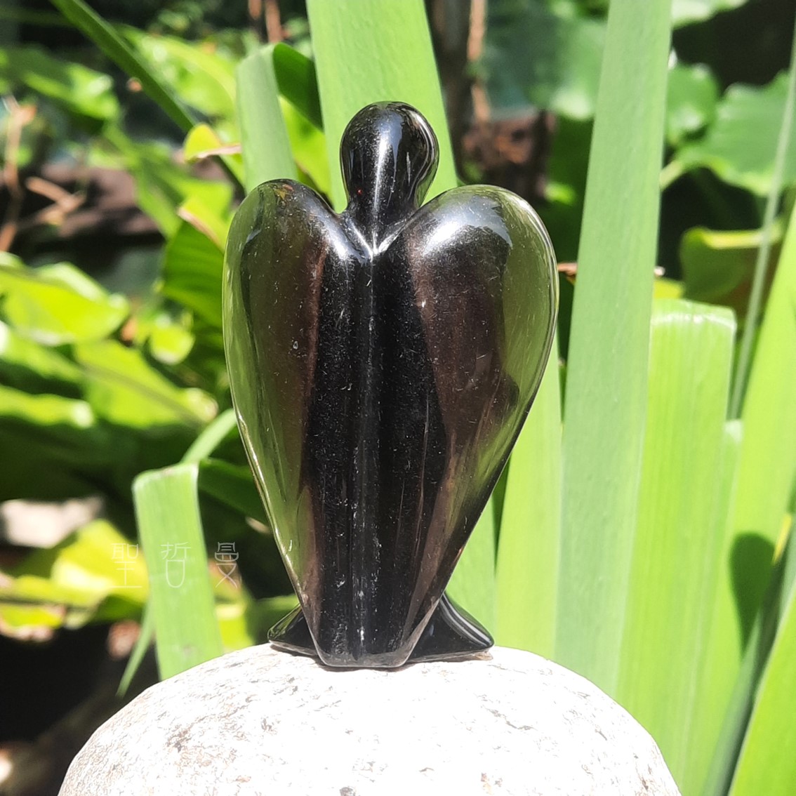 午夜蕾絲黑曜岩天使0129-24號 雕件/擺件 Obsidian ~強大的保護石_2