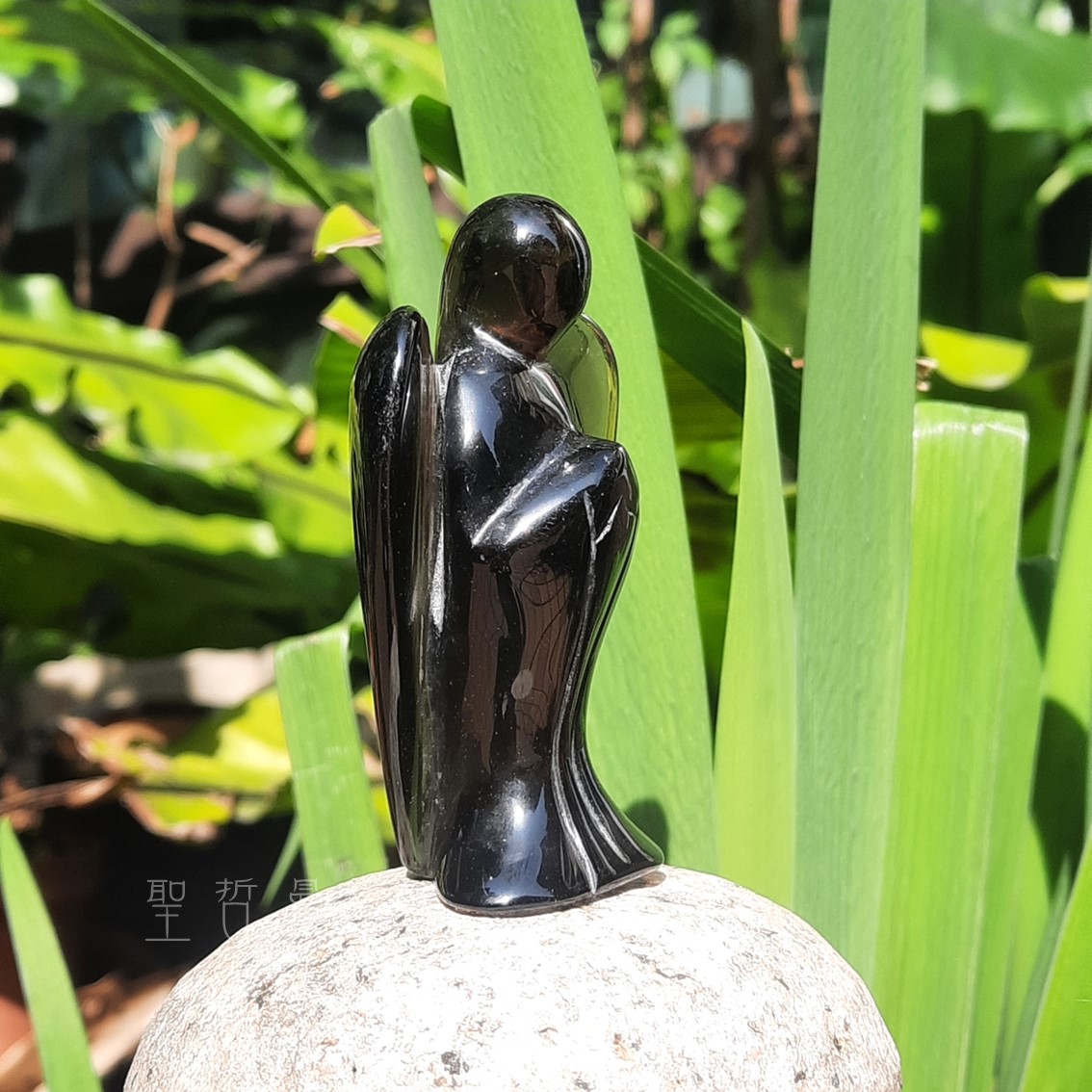 午夜蕾絲黑曜岩天使0129-24號 雕件/擺件 Obsidian ~強大的保護石_4