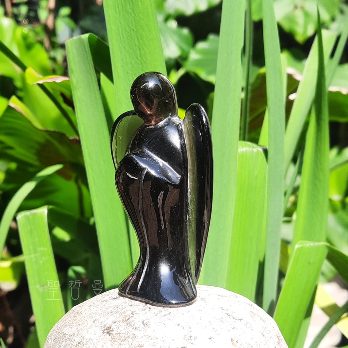 午夜蕾絲黑曜岩天使0129-24號 雕件/擺件 Obsidian ~強大的保護石_5