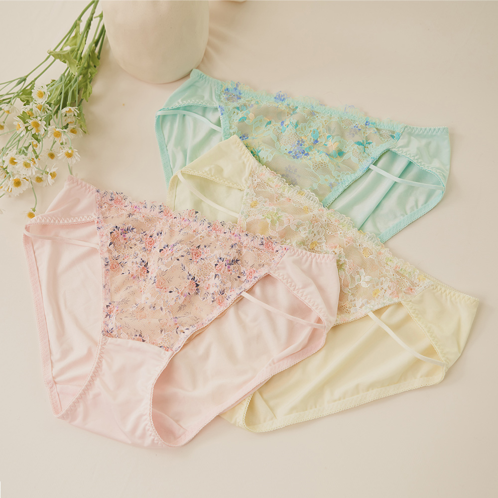 [EASY SHOP]花舞戀波-微性感低腰三角內褲-清新黃_2