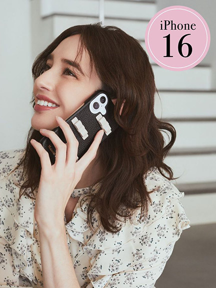 立體感蝴蝶結皮質壓紋 iPhone 16 手機殼(08000239100) - Maison de FLEUR