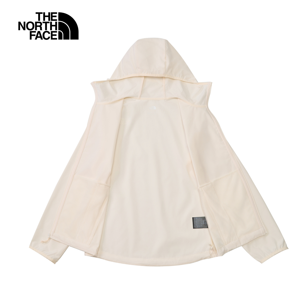 The North Face北面女款米白色DWR防潑水連帽防風外套｜8BW9QLI_3