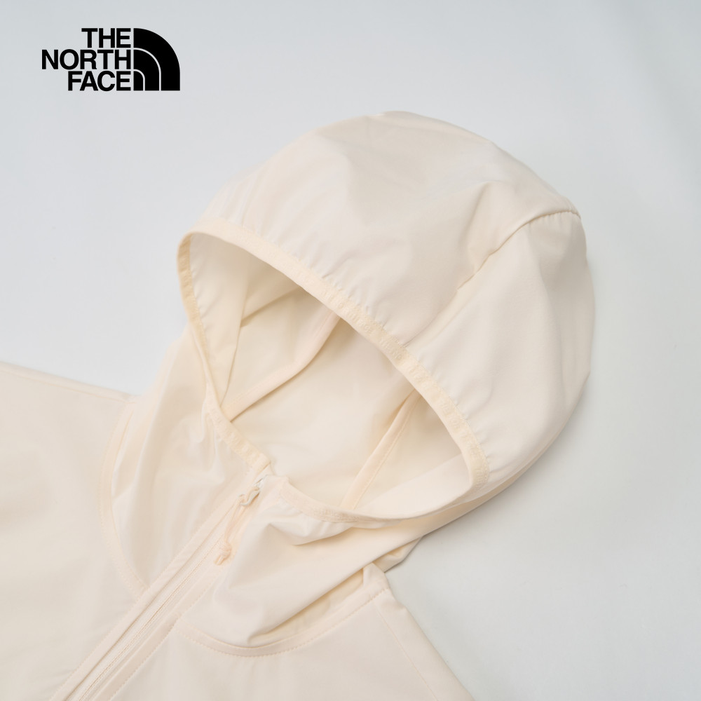 The North Face北面女款米白色DWR防潑水連帽防風外套｜8BW9QLI_5