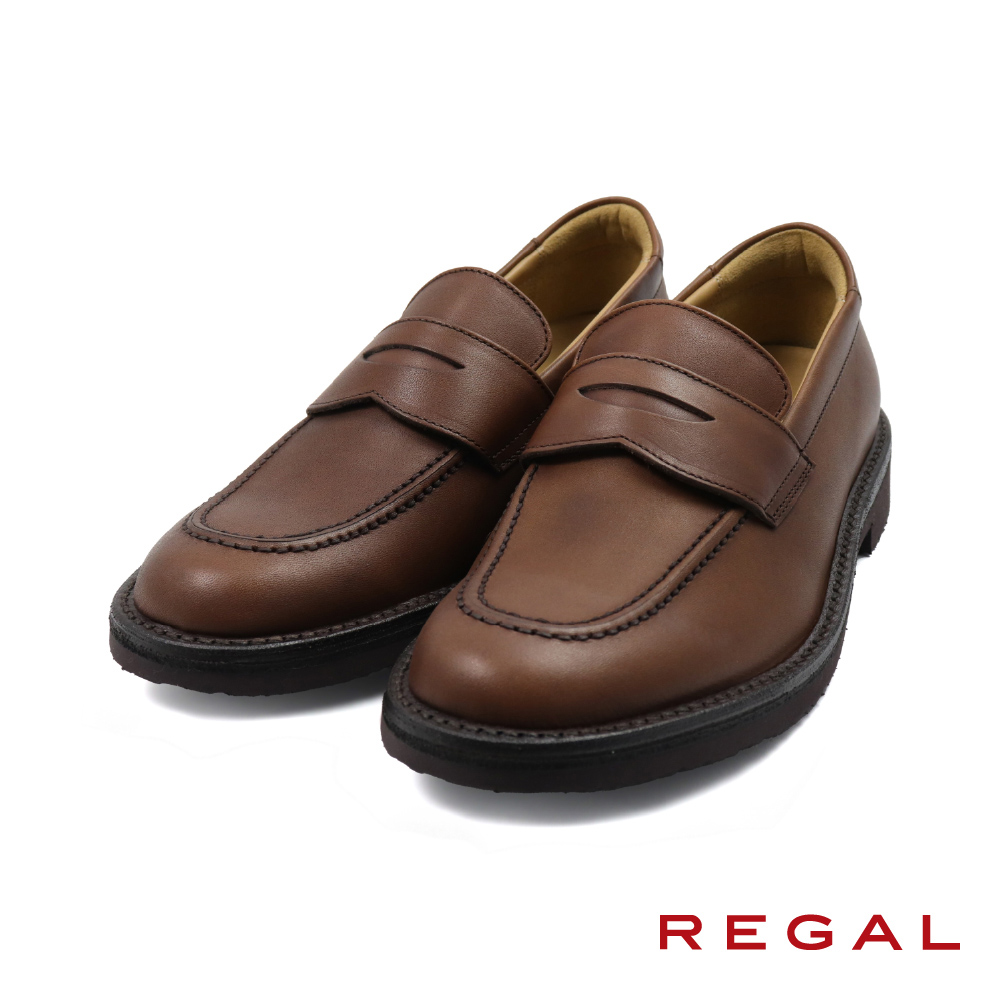 【REGAL】日本原廠Coolmax透氣吸濕便士樂福鞋 深棕色(146W-DBR)