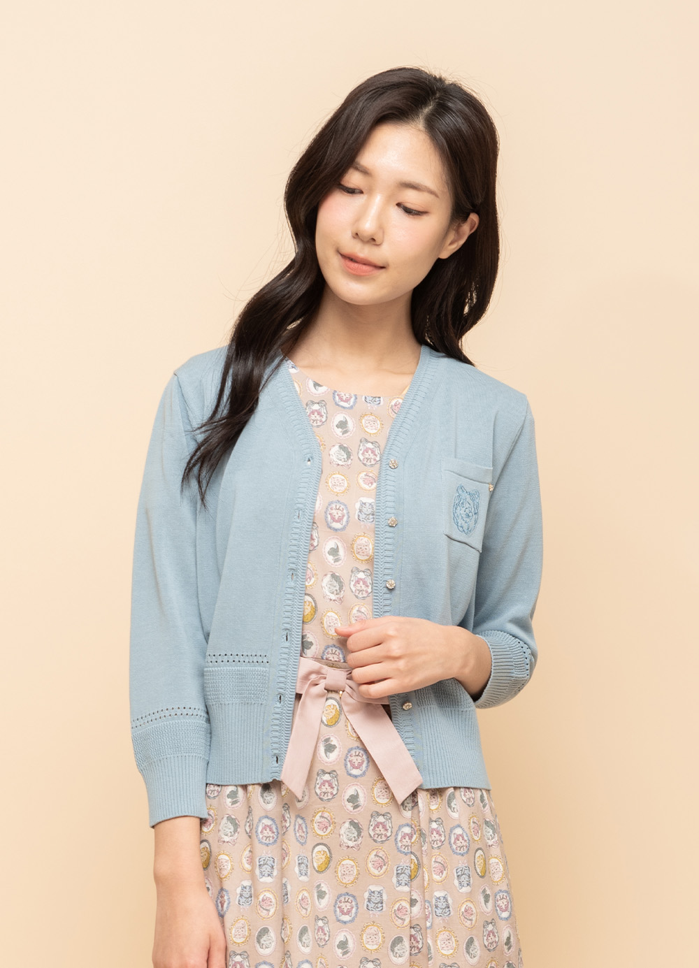 漫悠溫甜貓咪刺繡針織外套_4