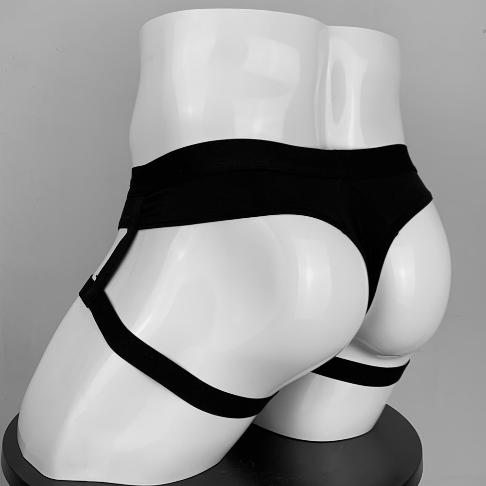 GTOPX MAN【丁字將軍】束帶陽剛丁字內褲 超輕薄高透氣 低腰囊袋設計-黑色 (GT302)_2