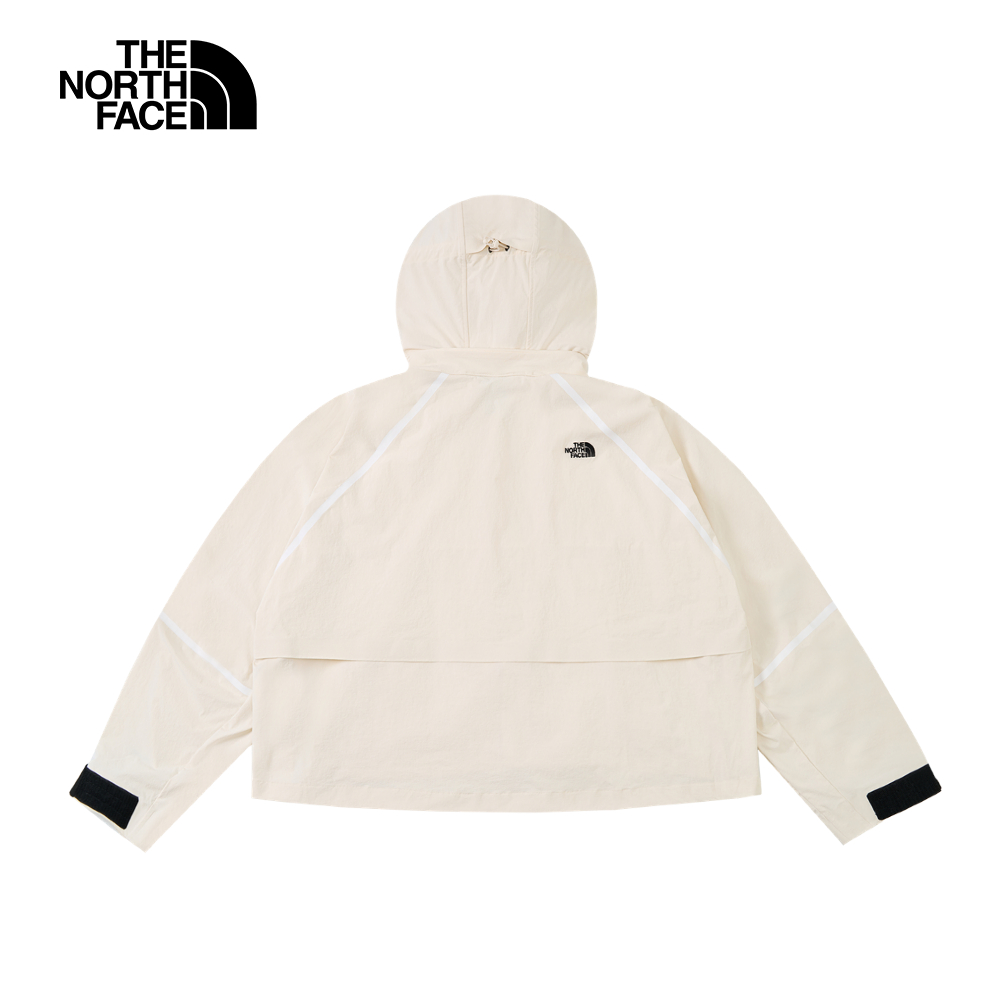 The North Face北面UE女款米白色DWR防潑水可調節收納連帽防風外套｜8CJ6QLI_2