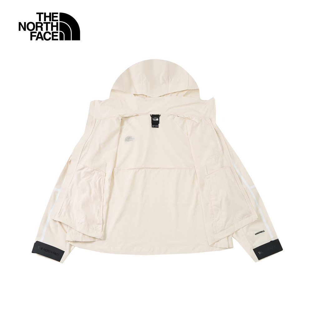 The North Face北面UE女款米白色DWR防潑水可調節收納連帽防風外套｜8CJ6QLI_3
