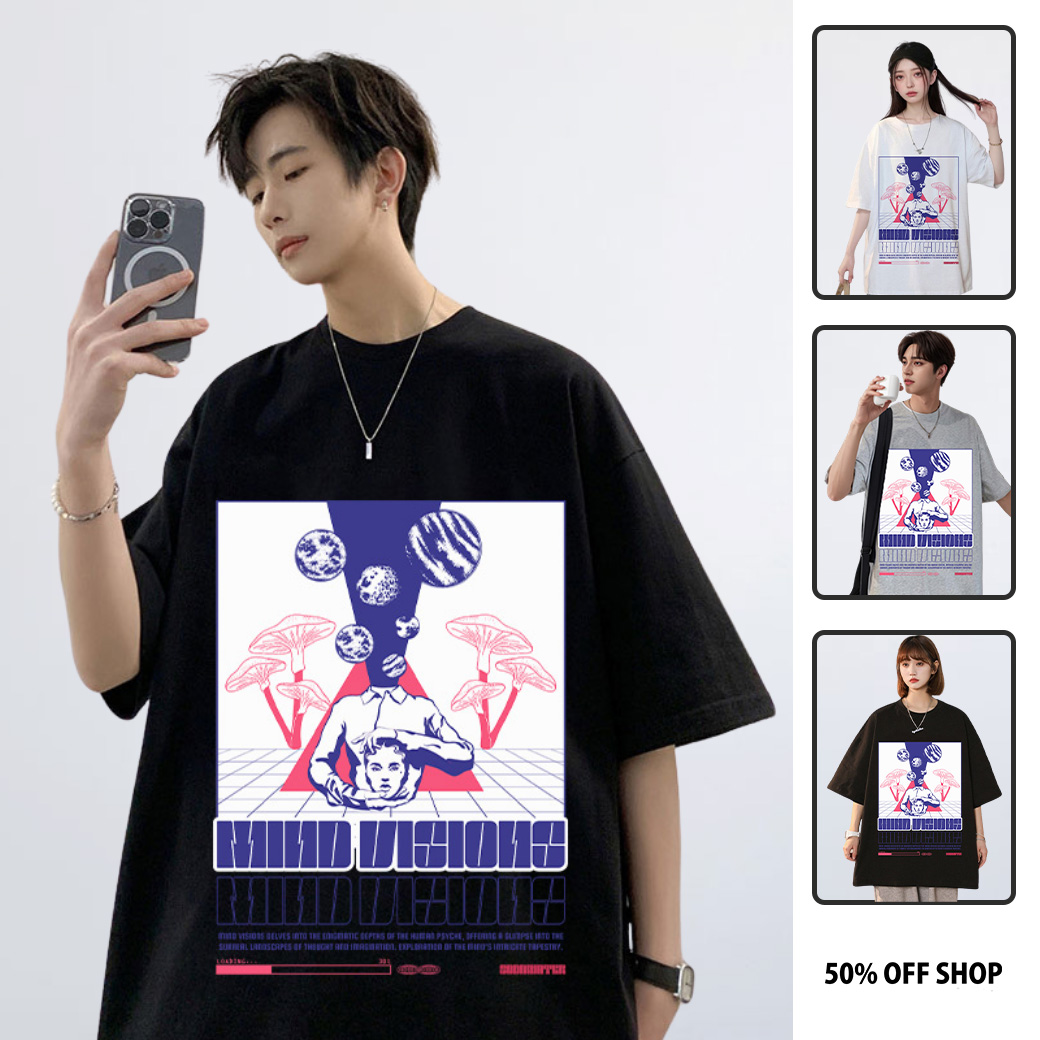 mind Visions 心靈願景 SODAWATER大圖 男女款純棉落肩短TEE_0
