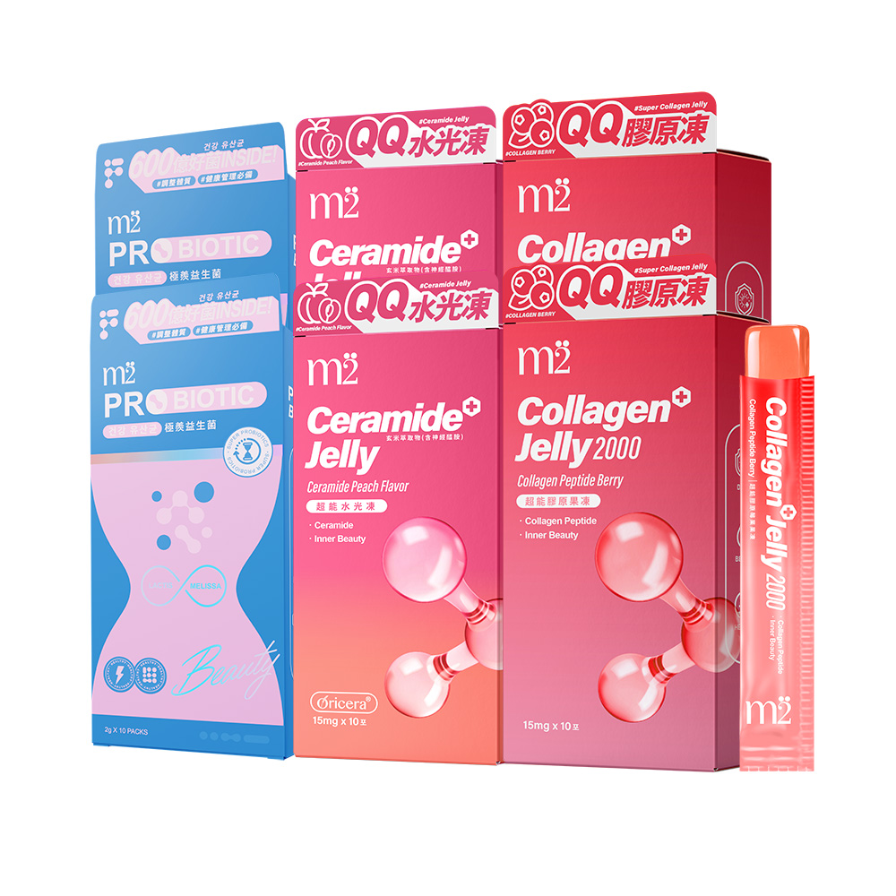 【m2美度】超能膠原莓果果凍/水光水蜜桃果凍/極羨益生菌 買2送4組-(10入/任選6盒)_1