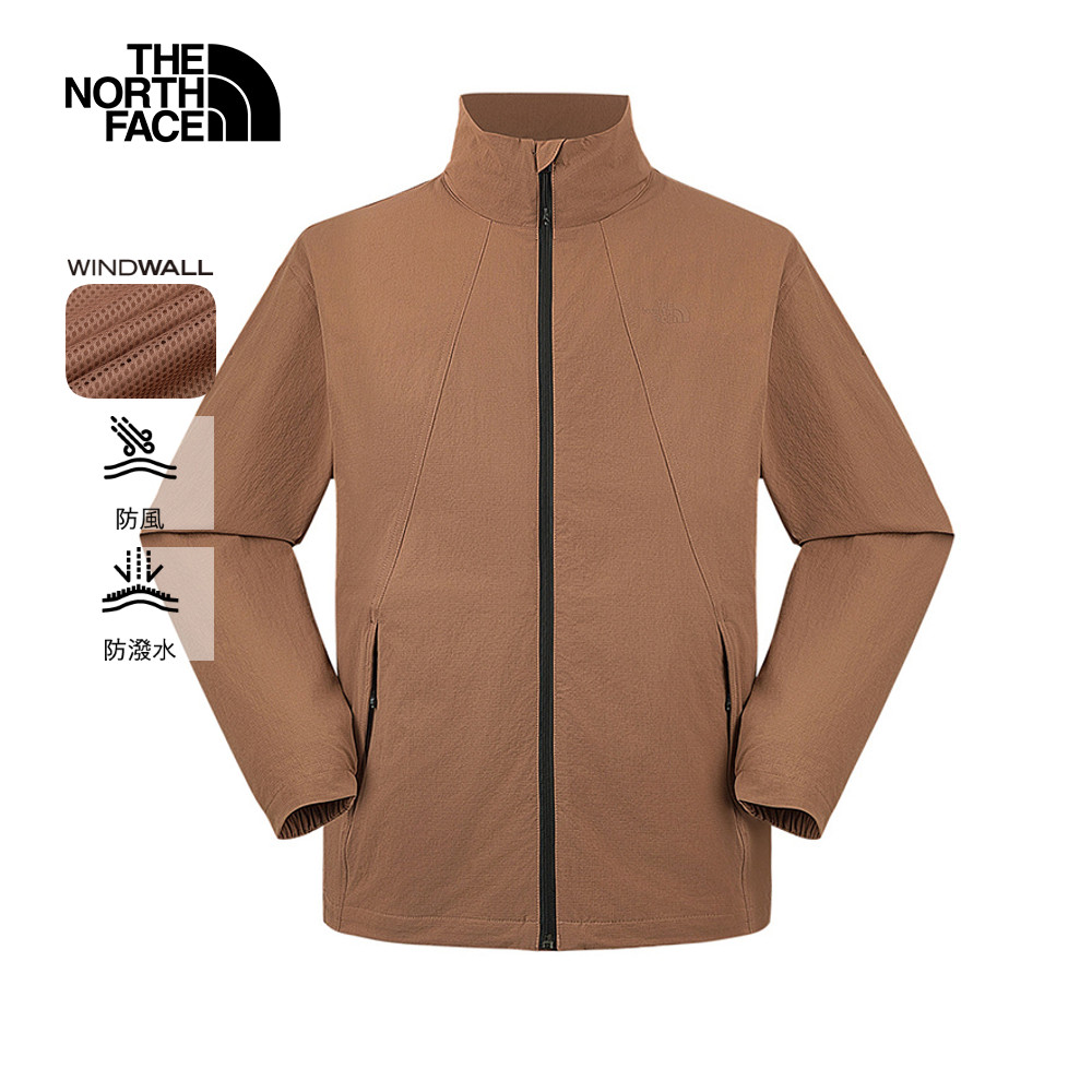 The North Face北面男款棕色DWR防潑水可打包防風外套｜8DGE6IH_0