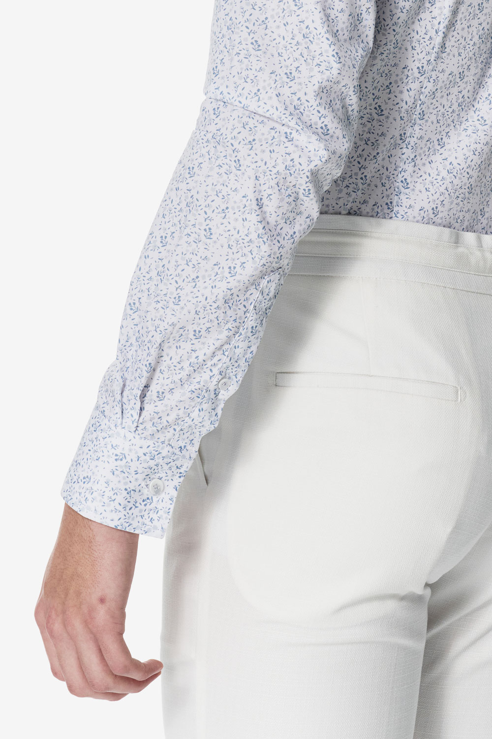 SST&C Ligh Gray-Blue Floral Slim Fit Shirt | 00062503001_4