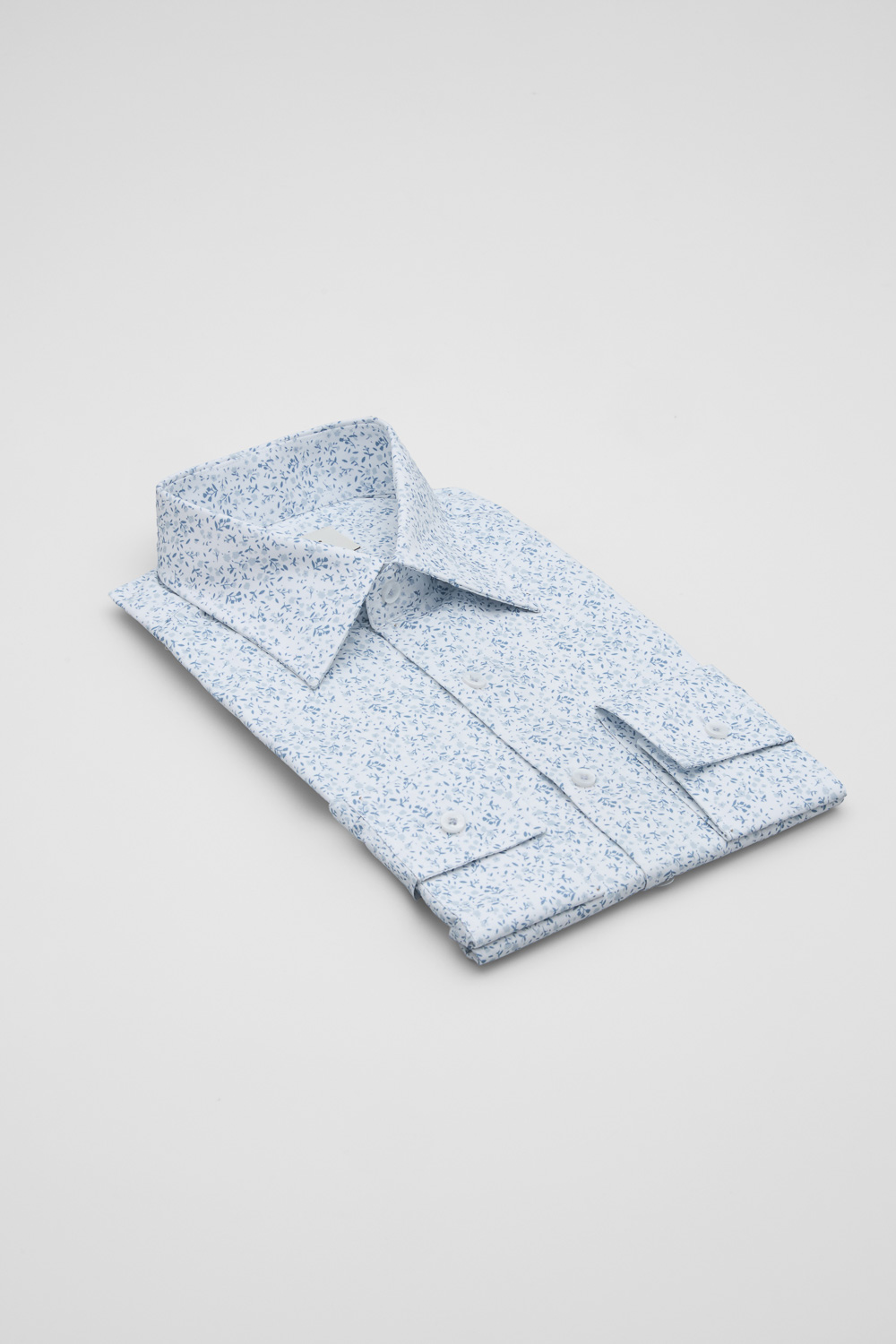 SST&C Ligh Gray-Blue Floral Slim Fit Shirt | 00062503001_5