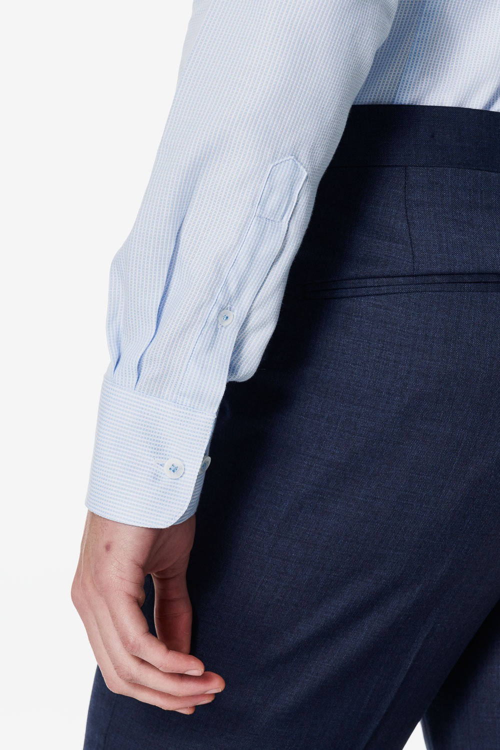 SST&C Light Blue Textured Slim Fit Shirt | 00062503005_3