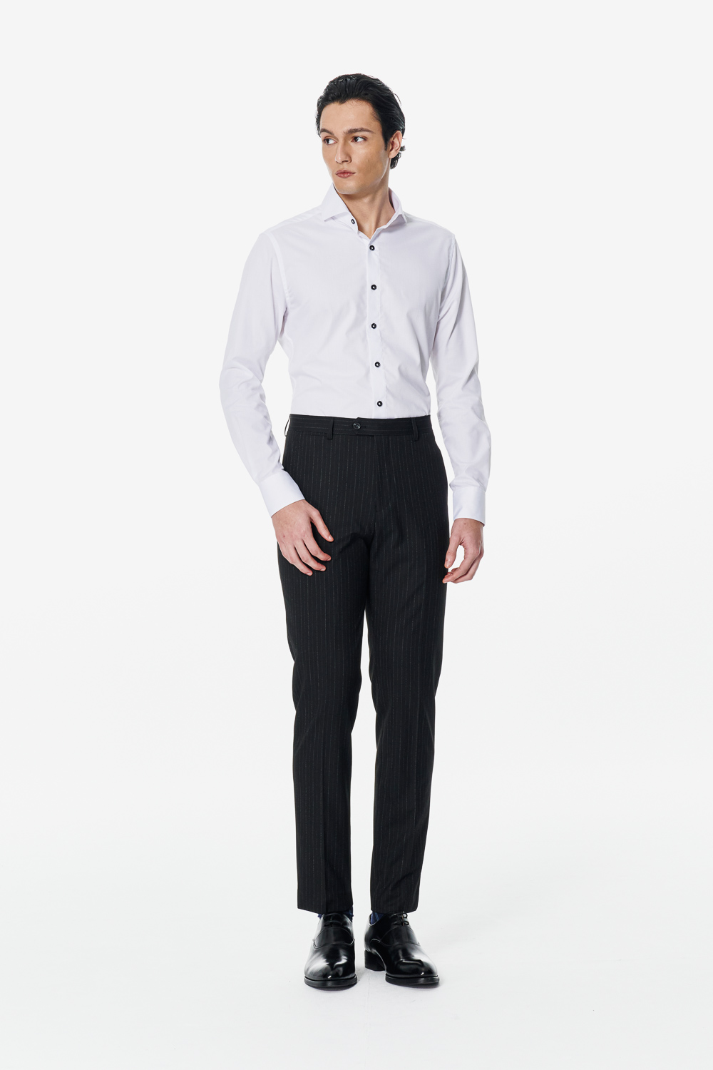 SST&C White Textured Slim Fit Shirt | 00062503006_1