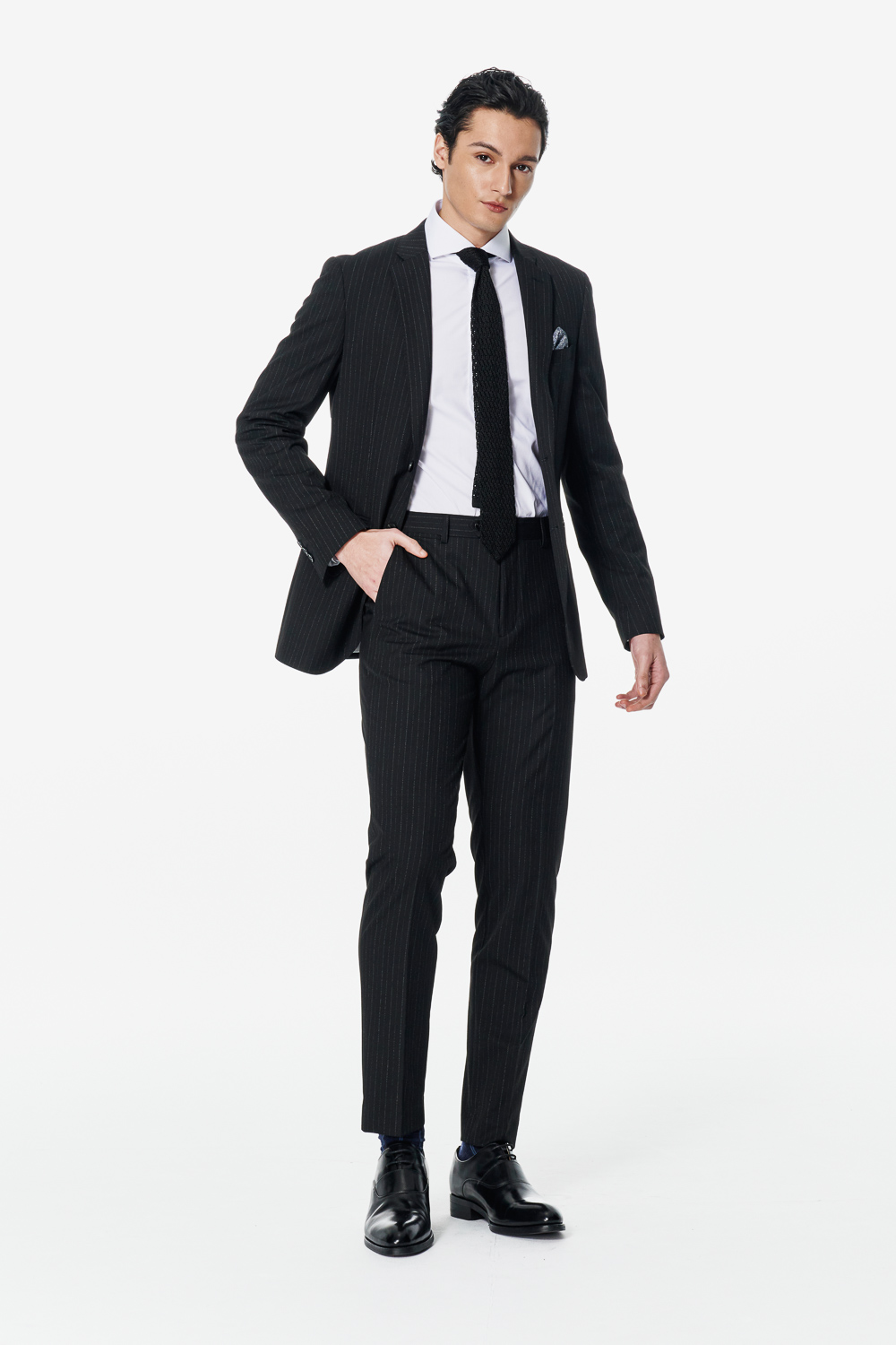 SST&C White Textured Slim Fit Shirt | 00062503006_2