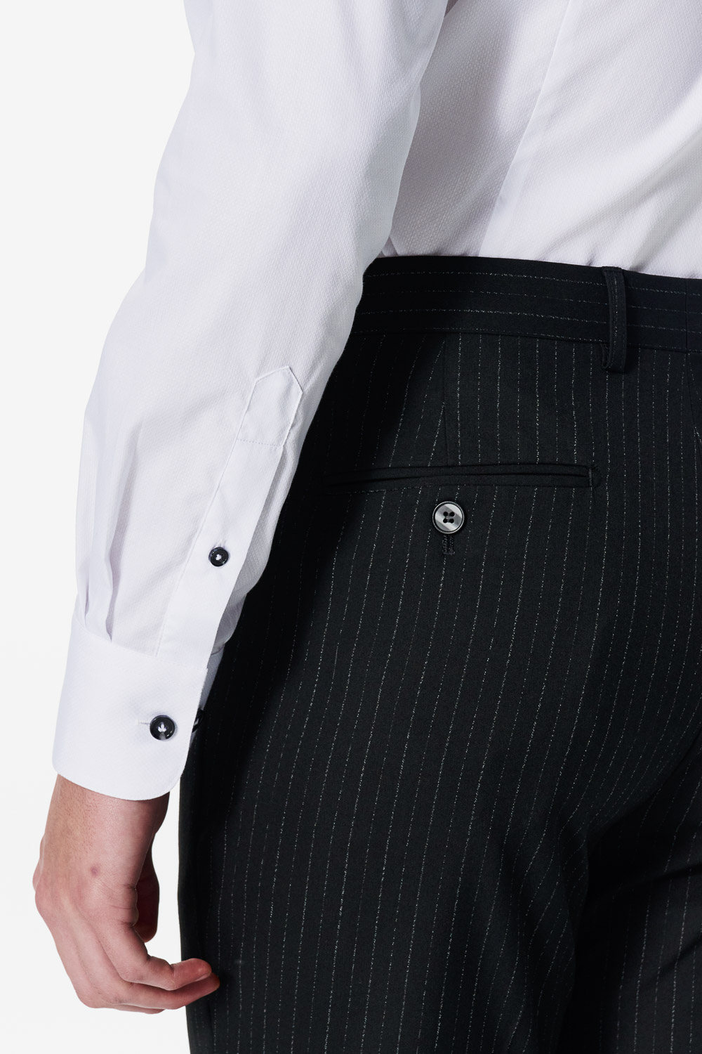 SST&C White Textured Slim Fit Shirt | 00062503006_4