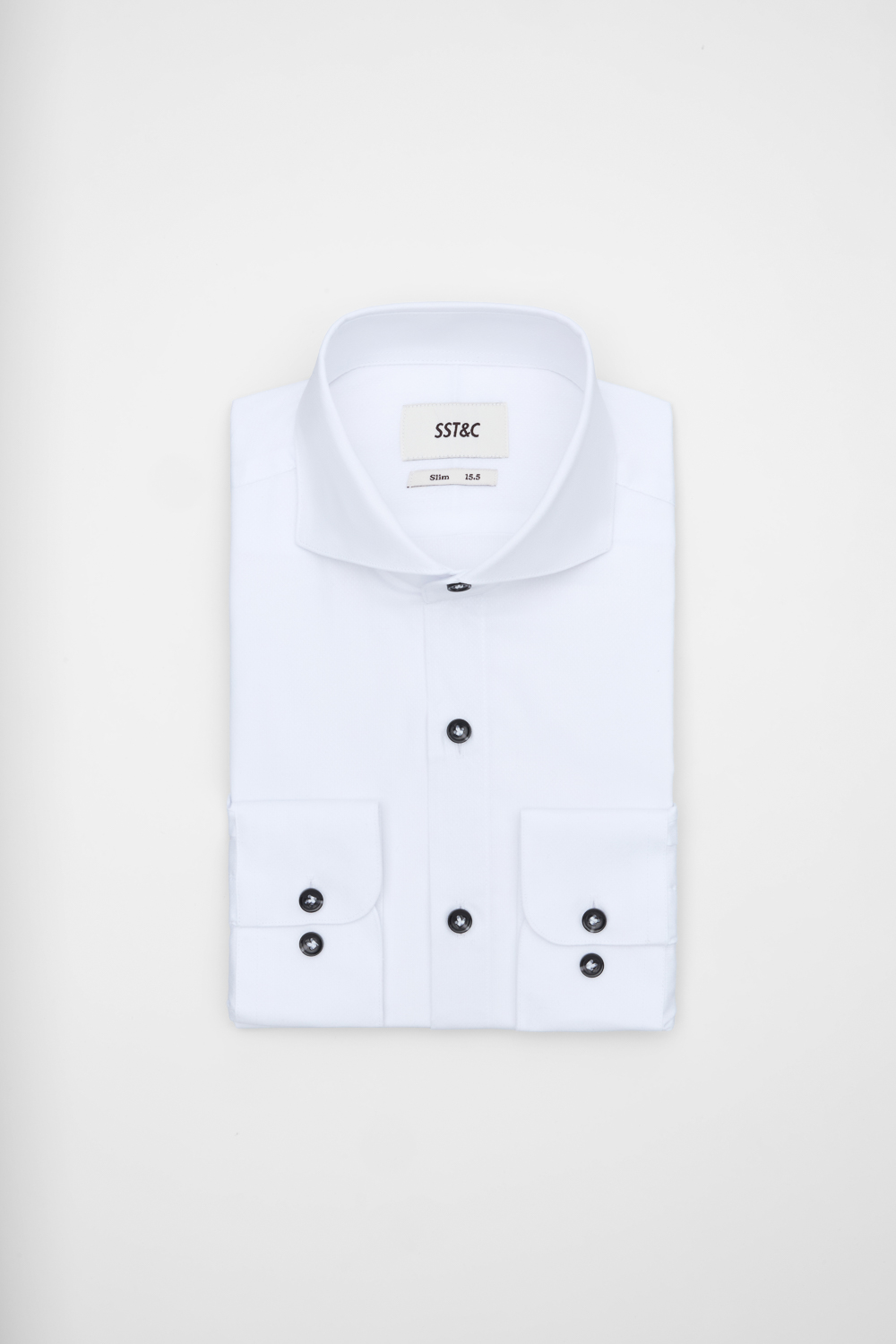 SST&C White Textured Slim Fit Shirt | 00062503006_6
