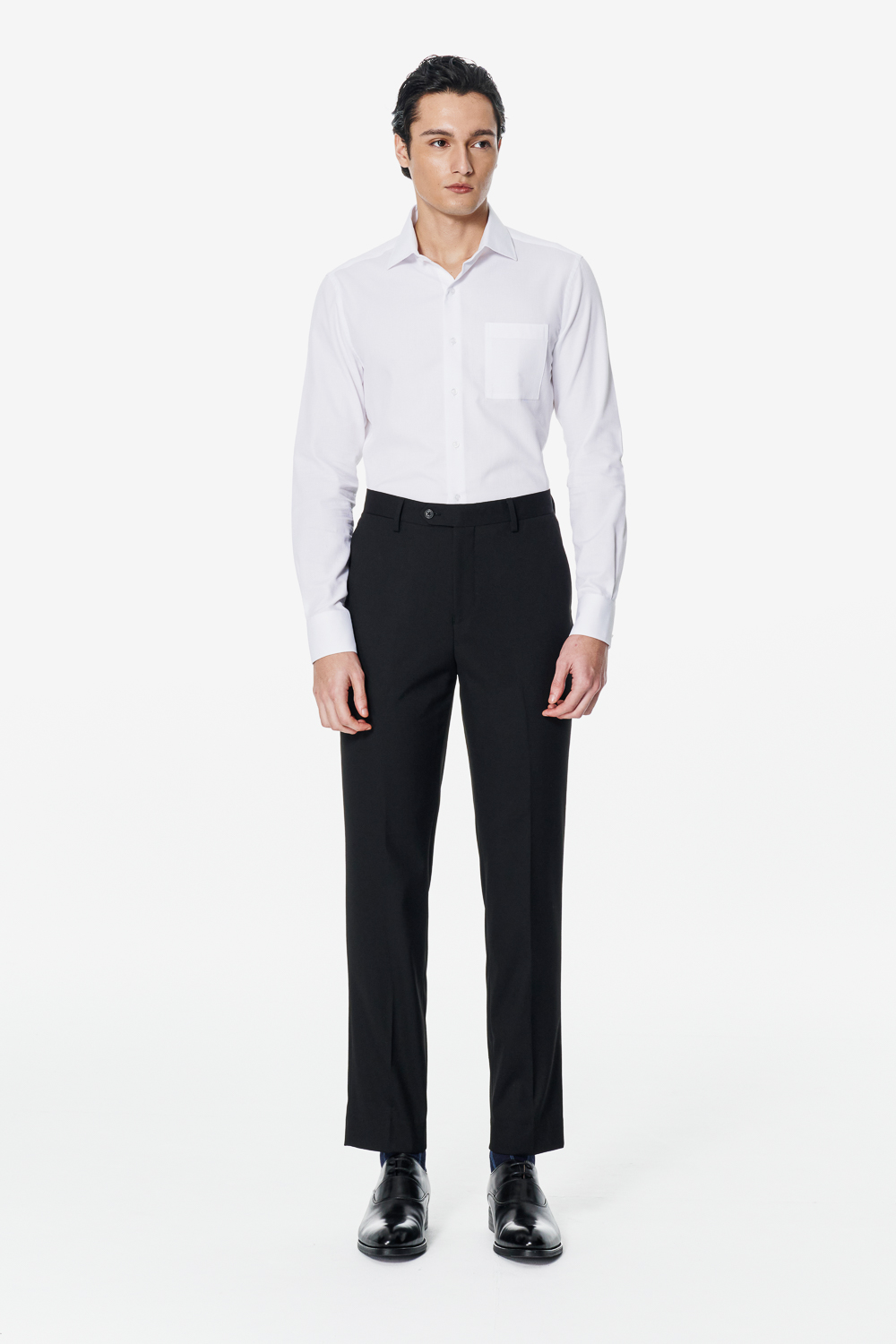 SST&C White Textured Slim Fit Shirt | 00062503007_1