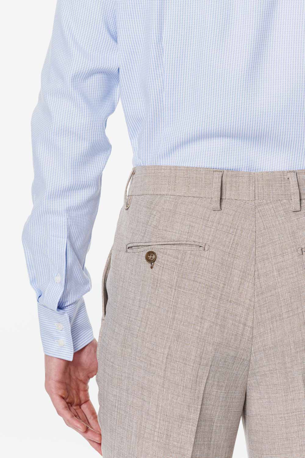 SST&C Sky Blue Houndstooth Textured Slim Fit Shirt | 00062503009_4
