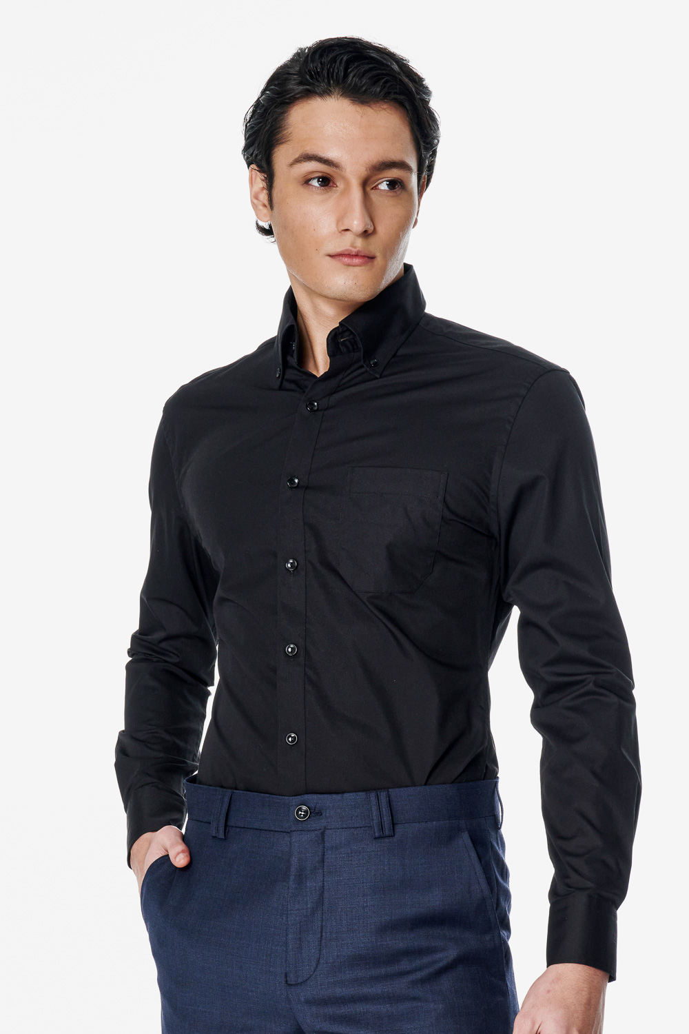SST&C Black Classic Fit Shirt | 00062503010_0