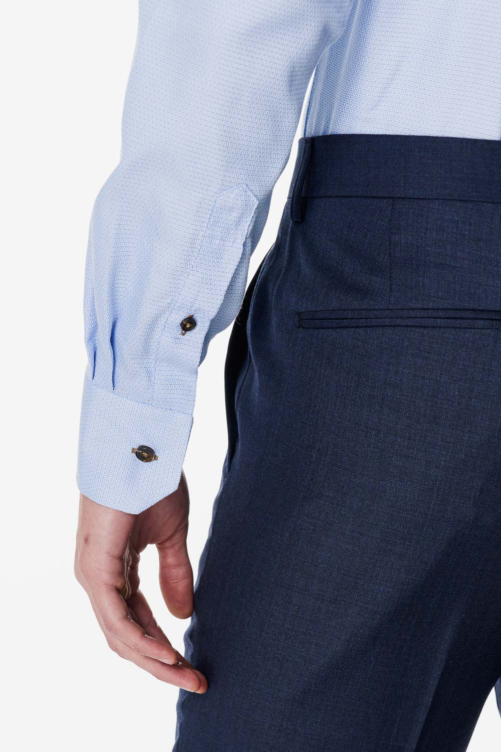SST&C Light Blue Textured Classic Fit Shirt | 00062503011_3