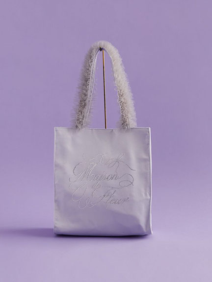 【WEB限定】柔美薄紗提把品牌鑲鑽手提包(08000342500) - Maison de FLEUR