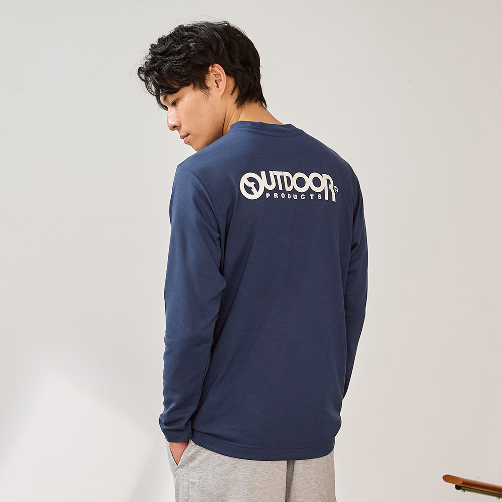 【OUTDOOR】LOGO長袖T恤-深藍色 OD222301NY (ODCLO)