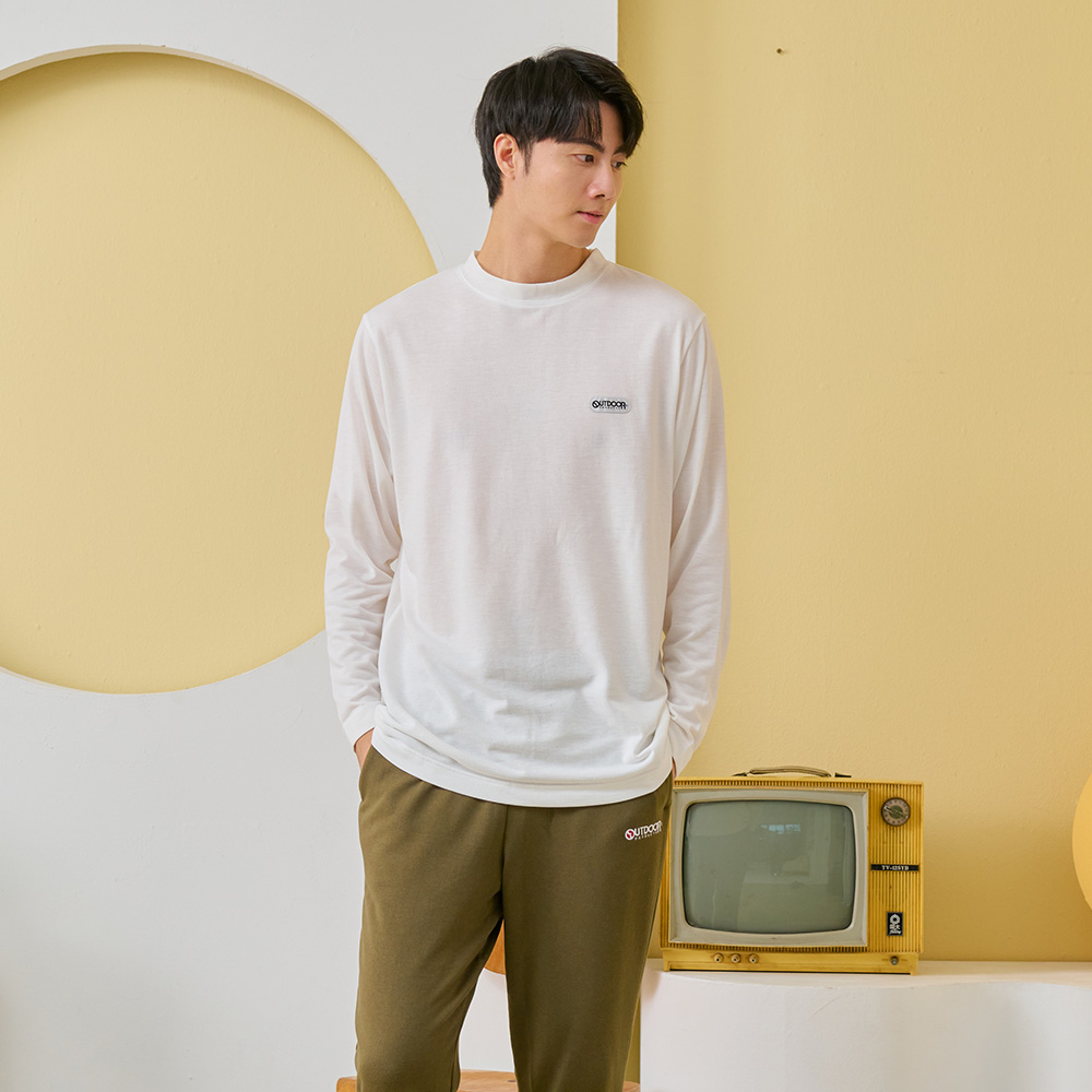 【OUTDOOR】LOGO長袖T恤-白色 OD222301WT (ODCLO)