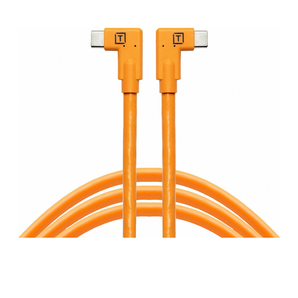【TETHER TOOLS】CUC15RT2RT-ORG USB-C 轉 USB-C 雙直角傳輸線 4.6M 公司貨_1