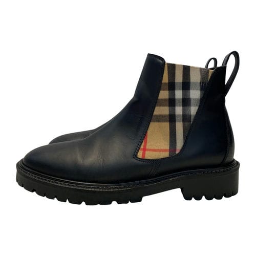 【信義市府店】BURBERRY/側邊鬆緊靴/35/