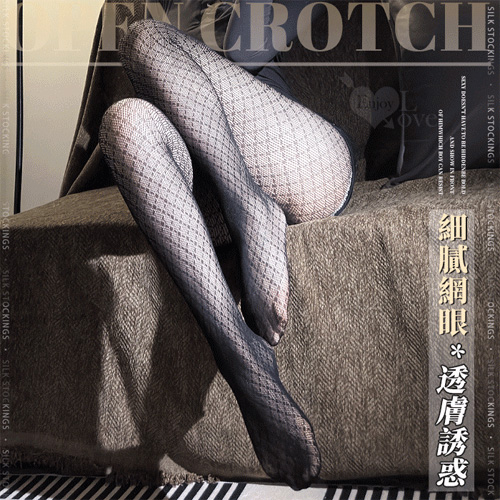 復古菱格細膩網眼透膚誘惑高腰連褲網襪﹝黑﹞ E531890