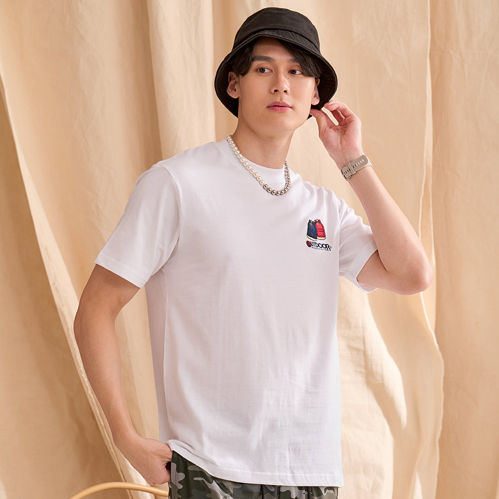 【OUTDOOR】背包刺繡T恤-白色 ODC533PEWT (ODCLO)