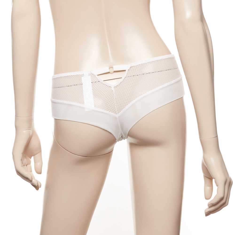 【Chantelle】四角內褲>XS-M>綢緞白(12Q40_A32)【Fleurs Signature】_4