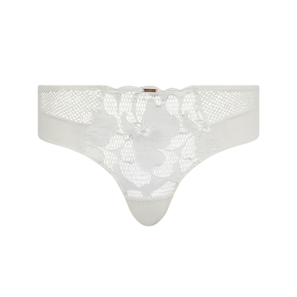 【Chantelle】1/2網紗無襯內衣>BCD>綢緞白(12Q50_A32)【Fleurs Signature】_5