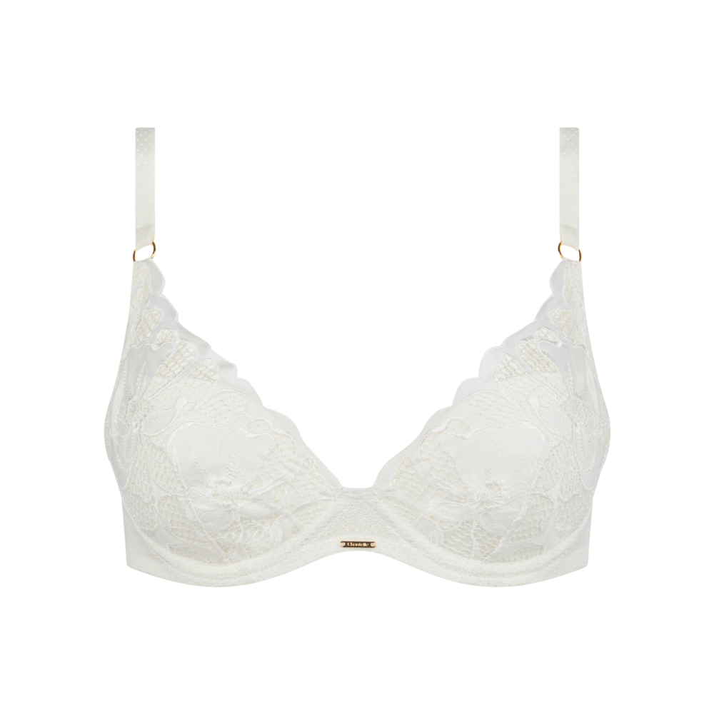 【Chantelle】集中托高內衣>BCD罩杯>綢緞白(12Q20_A32)【Fleurs Signature】_4