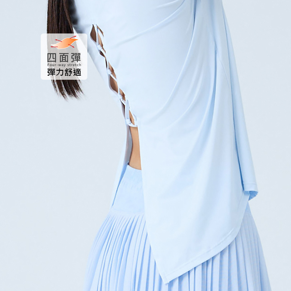 元動力 冰感萊卡縷空美背上衣(兩色；S-L)_2