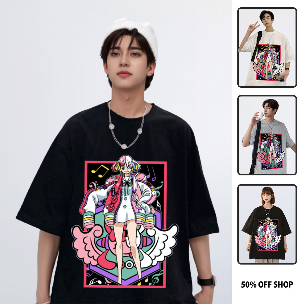 美音 UTA 紅髮歌姬 海賊王 航海王 大圖 男女款純棉落肩短TEE 台灣獨家日本動漫T_0