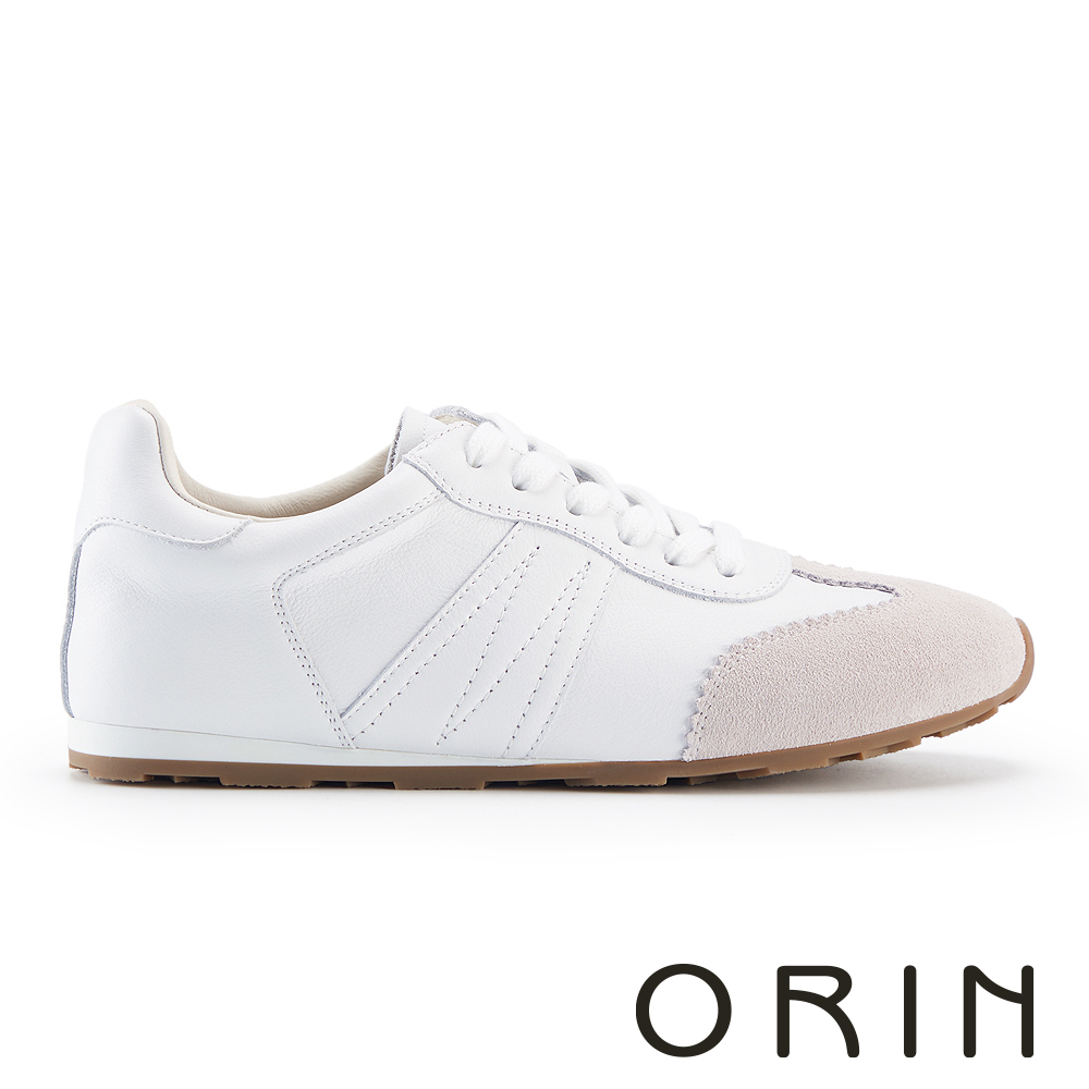 ORIN 潮流復古真皮綁帶休閒德訓鞋 白色 #25212