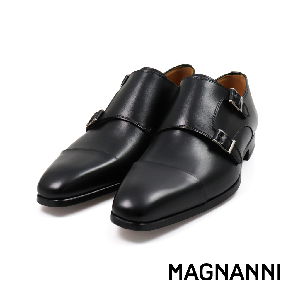 【MAGNANNI】西班原廠手工真皮橫飾孟克鞋 黑色 (23808-BL)
