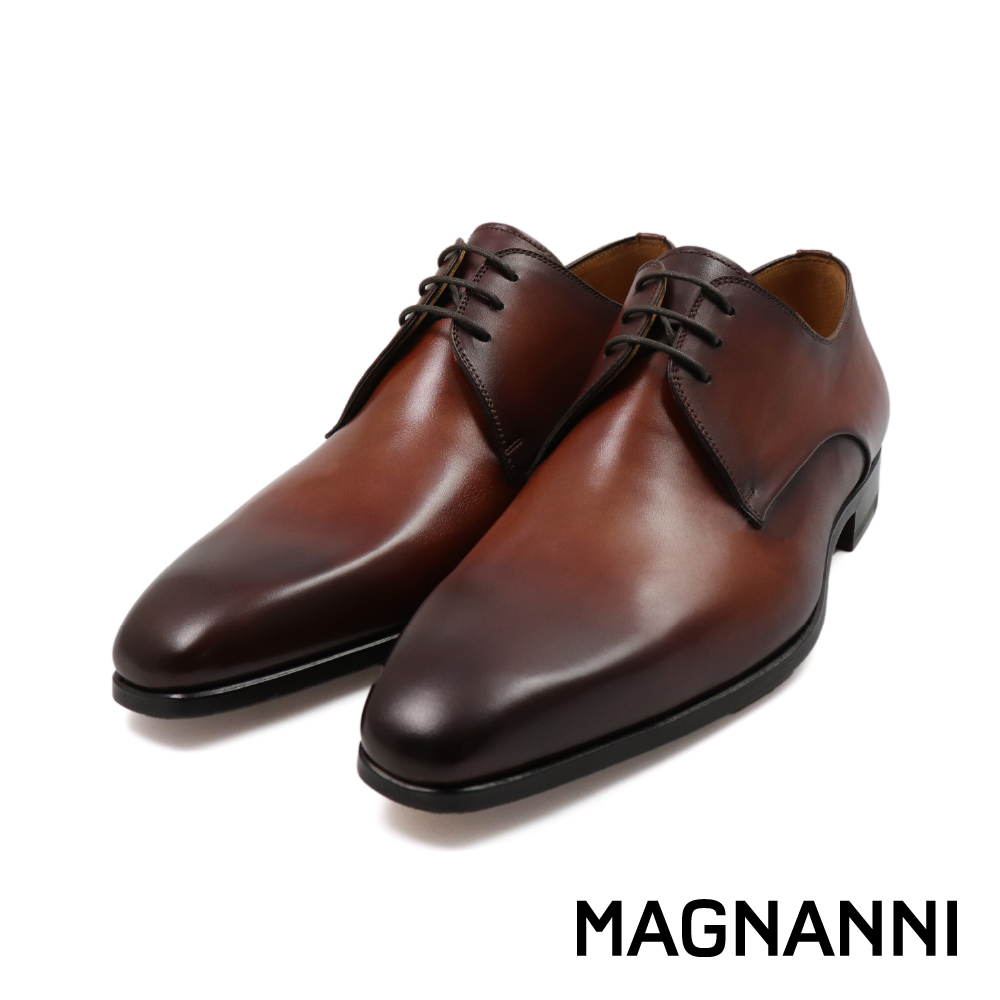 【MAGNANNI】西班牙原廠手工刷色真皮德比鞋 棕色(23809-COG)